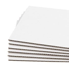 Golden State Art, 50 Pack 11x17 One-Side White Corrugated Cardboard Sheets, Flat Cardboard Inserts Layer Pads for Mailing, Packaging or Art Crafts Photo Backing (1/8" Thick)