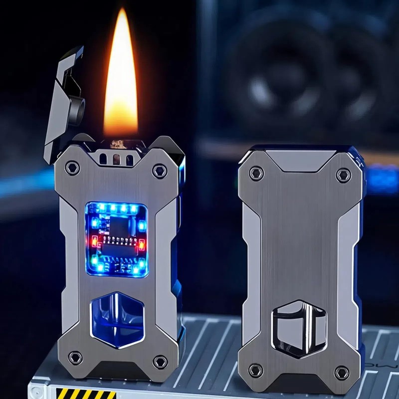 NINSI Smart Kerosene Soft Flame Lighter, Cool Metal Mecha Style