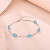 Inpasne Aquamarine Bracelet for Women 925 Sterling Silver Princess Cut