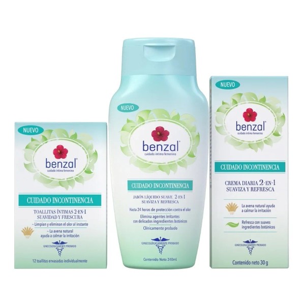 Benzal Kit Cuidado Incontinencia: Toallitas + Jabón + Crema Talla