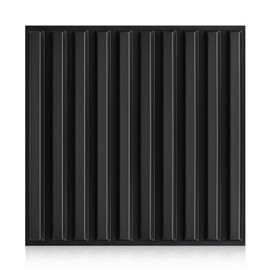 Heikki 30 Pack 3D Wall Panel for Interior Wall Décor, PVC Flower Textured Wall Panels for Living Room Bedroom Hotel Office, 11.8"x11.8", Double-Sided Tape (Black-XHT)