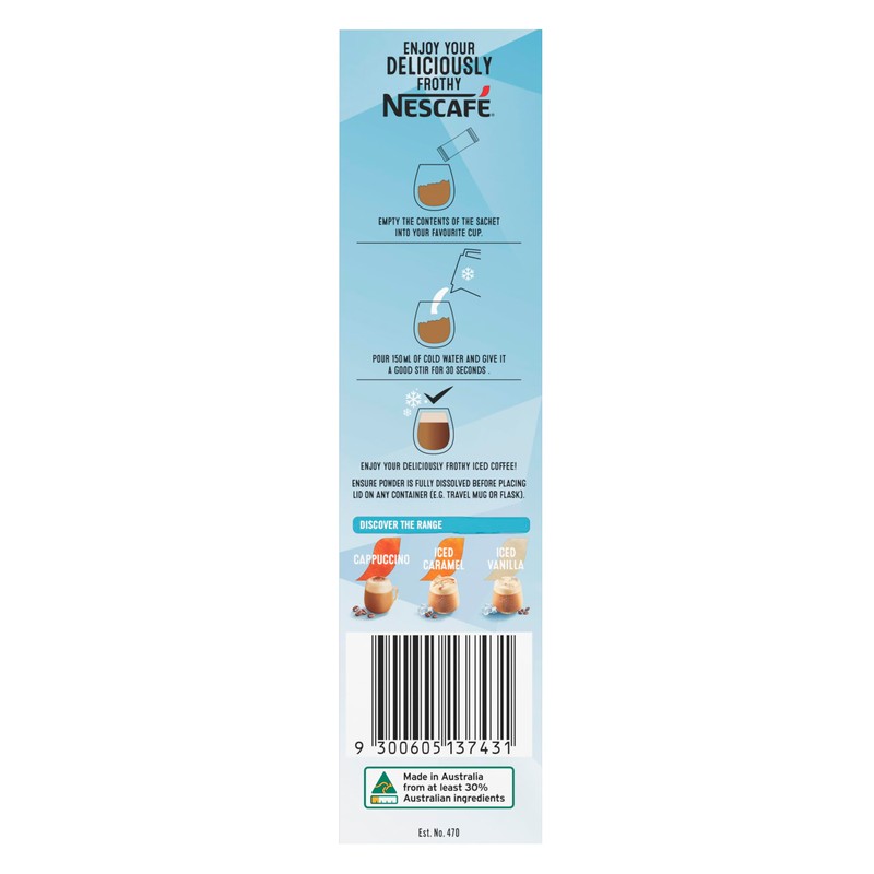 NESCAFÉ Iced Cappuccino Coffee Sachets 32 Pack, 4 x 8