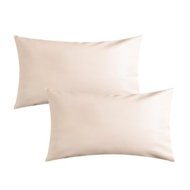 MUKA Pack of 2 PU Leather Throw Pillow Covers, Hand Stitched Leather Sofa Backrest Throw Pillow Decorative Pillow Cover-White- 12"x20"