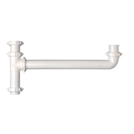 Plumb Pak 122TTWK End Outlet Continuous Waste Direct Connect or Slip, 1.5 x 16 Inch, White