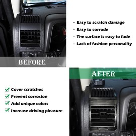 PIUGILH Side Dashboard Air Vent Trims Wind Outlet Decoration Stickers for Hummer H3 2005 20016 2007 2008 2009,Side Center Console Air Vent Frame (Black)
