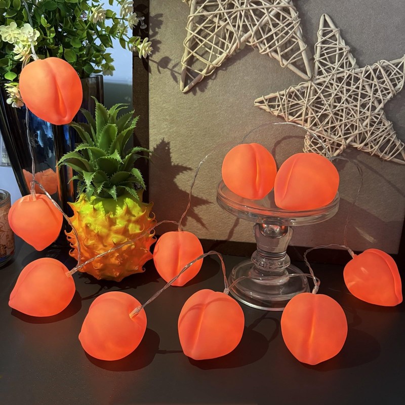 Peach String Lights,Peach Decor Night Light Battery Powered Pink Peach