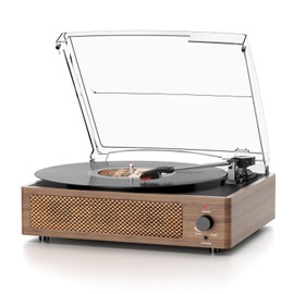 Record Player with Speakers Vintage Belt-Driven Turntable for Vinyl Records Bluetooth Turntable Support 3-Speed, Headphone, RCA Line, AUX-in for LP Players Home Decoration Wooden