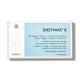 Enzymax® K – 120 Capsules – With Papaya, Pineapple, Citrus Bioflavonoids, Selenium and Biotin + Vitamin K1 Helps Maintain Normal Bones – Vegan, Gluten-Free, Lactose-Free