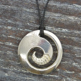Handcrafted Wave Koru Pendant, Koru Fern, Represents New Beginnings and Harmonious Growth, Surf-Inspired Jewellery. Made by William Sturt