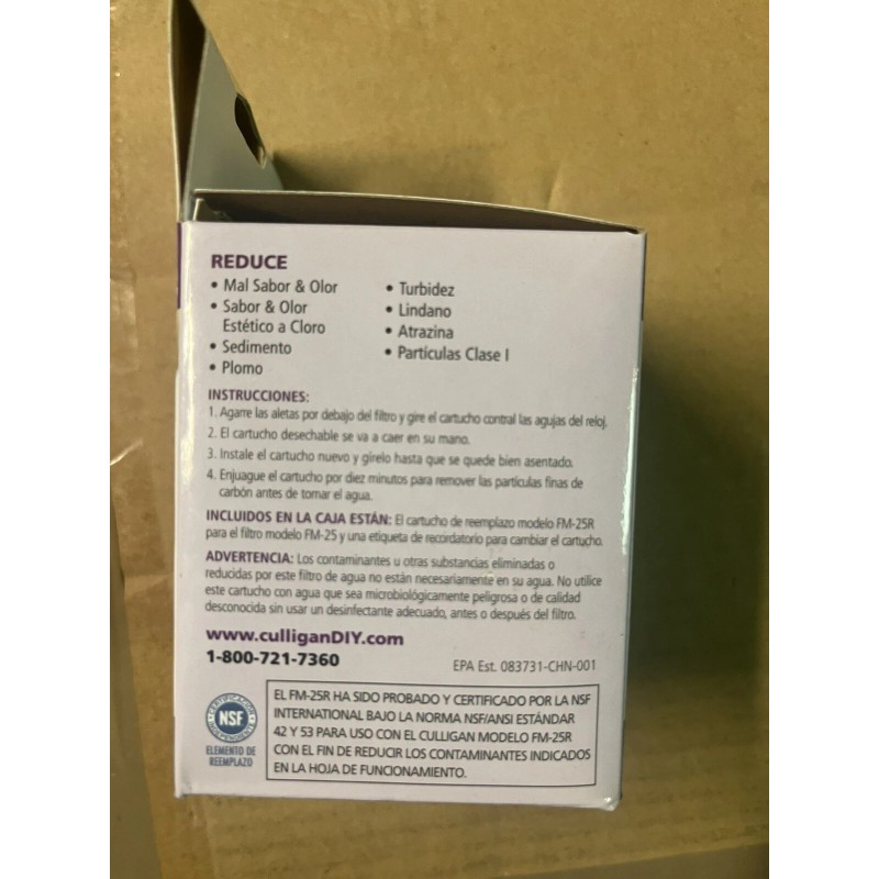 Culligan FM-25R Faucet Mount Replacement Water Filter Cartridge New Sealed