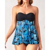 Tempt Me Womens Blue Leaves Two Piece Bathing Suits Halter