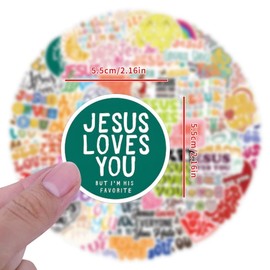 100PCS Jesus Christian Stickers for Adults,Inspirational Christian Stickers for Water Bottles Jesus Stickers for Scrapbook Vision Boards Laptops,Phone Cases,Gifts Bible Study Supplies for Women