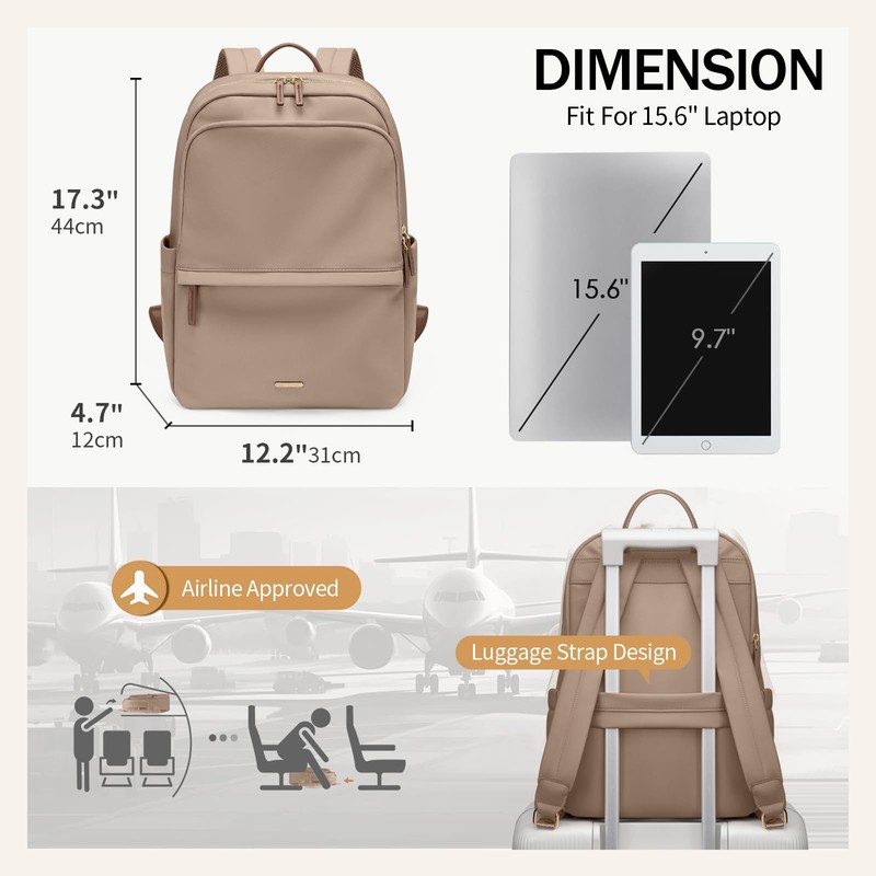 GOLF SUPAGS Laptop Backpack for Women Slim Computer Bag Work