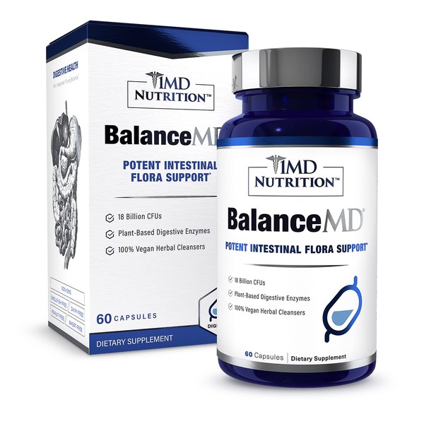 1MD Nutrition BalanceMD Vaginal Probiotics | Oregano & Caprylic Acid with Lactobacillus & Digestive Enzymes | Promotes Intestinal Flora Balance | 60 Capsules
