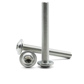 Hippo Hardware M10 (10mm X 60mm) TX Torx Flanged Socket Button Head Machine Screws with Star, 6 Lobe, Hexalobular Drive Type - A2 Stainless (Pack of 5)