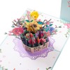 3D Flower Card, 3D Flower Basket Pop-Up Card, Pop-up Greeting