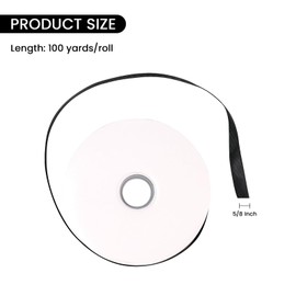 5/8 Inch Black Grosgrain Ribbon for Gift Wrapping, 100 Yards High Density Craft Ribbon for Wedding, Gift Wrapping, Holiday Decoration, Bow Making, Wreath, DIY Sewing