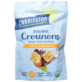 Carrington Farms Crounons sin gluten – Parmesano de ajo, bolsa resellable de 5 onzas (paquete de 3), 15 oz