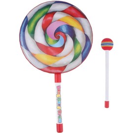 Lollipop Drum Kids Drum Hand Drum Musical Instrument Toy (10")