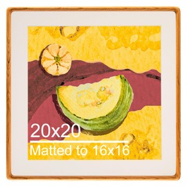 20x20 Solid Cherry Wood Picture Frame with 16x16 Mat Opening