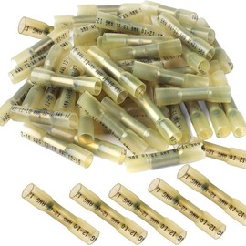 60Pcs12-10AW Heat Shrink Butt Wire Connectors, Insulated Waterproof Electrical Wire Connectors Automotive Marine Grade Wire Crimp Terminals Butt Splices