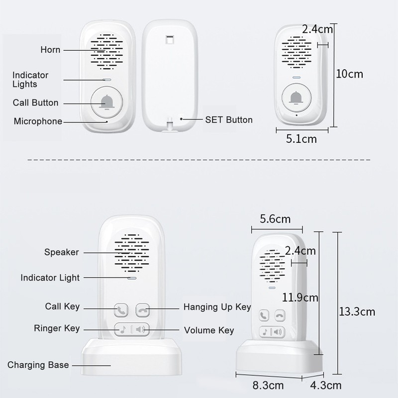 2 Way Voice Intercom 300m Long Distance Wireless Voice Intercom