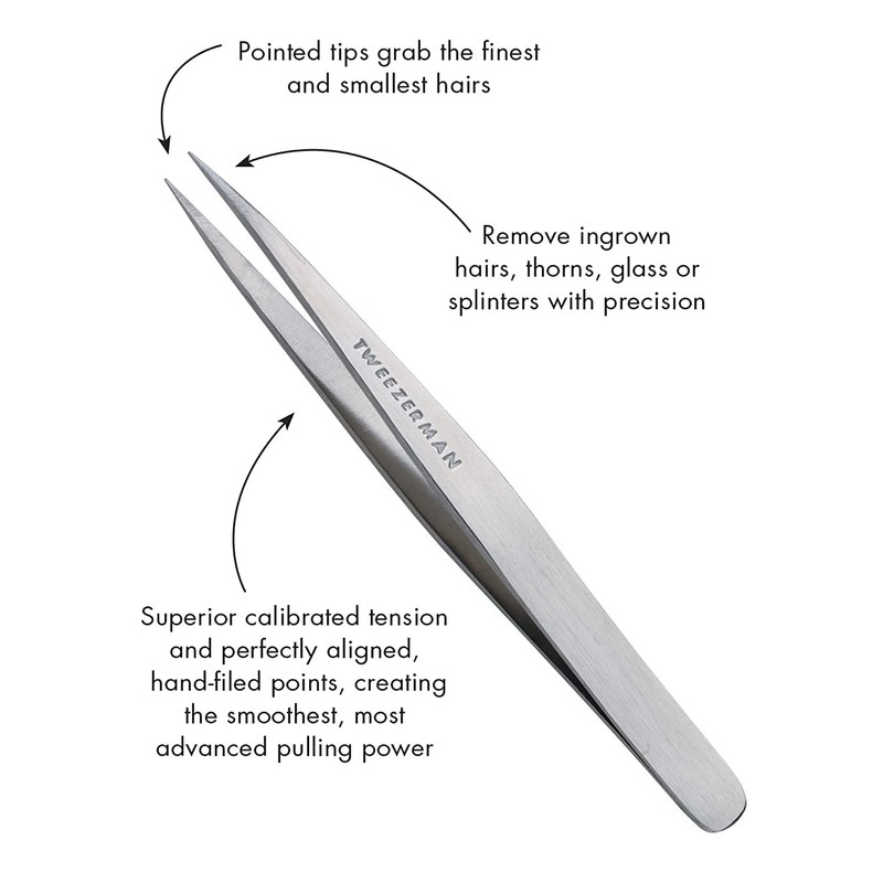 Tweezerman Stainless Steel Point Tweezer in Assorted Colors