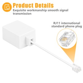 Uvital RJ11 to BT Phone Adapter - 2Pack BT Female to RJ11 Male Converter, Suitable for 6P4C Telephone, Fax Machine