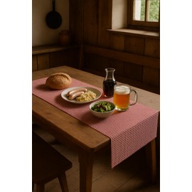 texpot Country House Table Runner 40 x 200 cm Red / White Checked 5 mm 100% Cotton