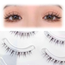 Coollooda False Eyelashes, 3D False Eyelashes, Cute, Natural False Eyelashes, Transparent, Popular, Handmade False Eyelashes, Comfortable, Reusable Eyelashes, Long Lasting, Lifestyle Makeup
