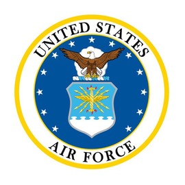United States Air Force Emblem Clear Vinyl Decal, 3 1/2" x 4 1/8" Size, 1 Pack