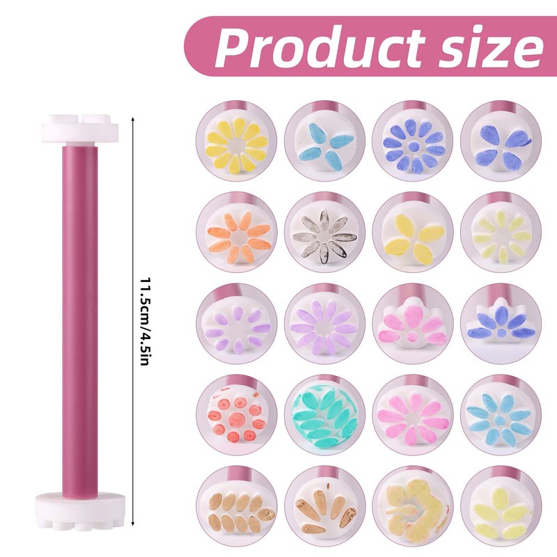 10pcs Dual-Ended Flower Dotting Tools, 20 Shapes Plastic Dotting Pens