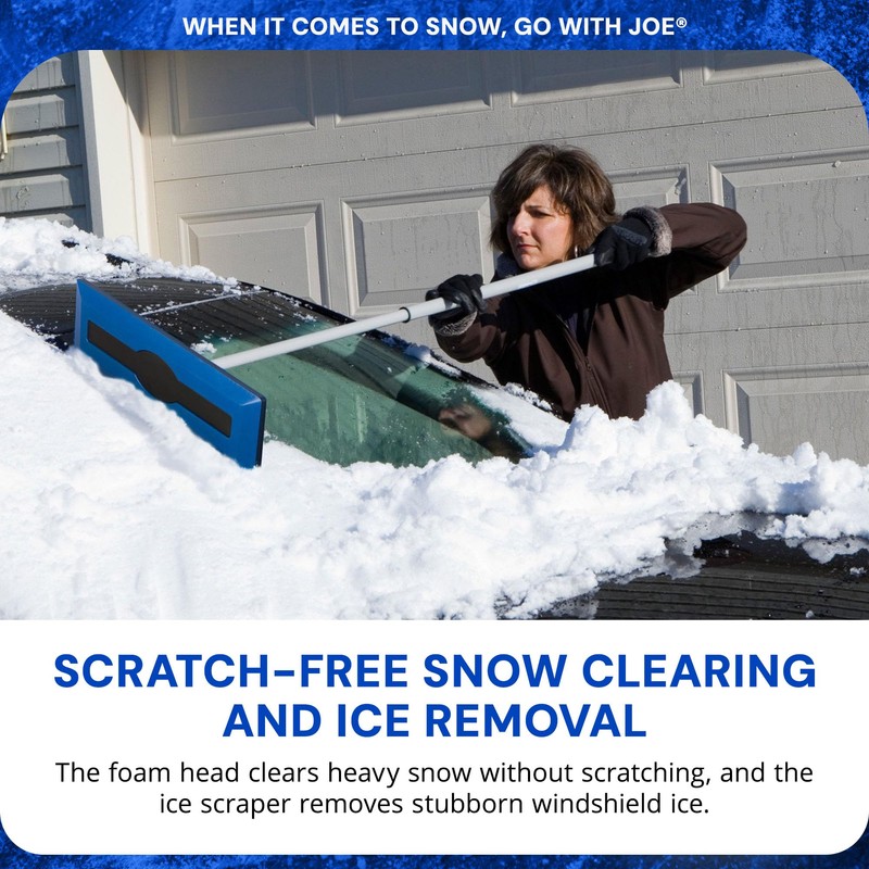 Snow Joe 18" Telescoping Snow Broom & Ice Scraper for