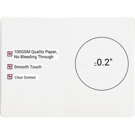 Yarotm Notebook A5 Dotted - Pack of 8 Notepad Dotted 5 mm - 100gsm Dots Notebook A5 Set - Writing Pad Notebooks Notebooks Dotted - Notebook A5 Soft Cover Kraft