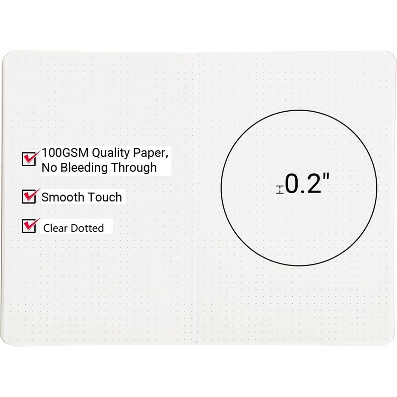 Yarotm Notebook A5 Dotted - Pack of 8 Notepad Dotted