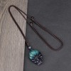 MANIFO Natural Crystal Gemstone Fox Pendant Necklace with Adjustable Woven