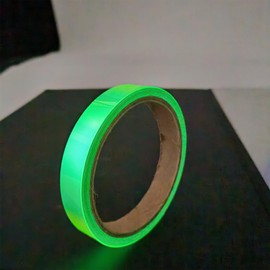 Glow Colorful Tape, 33FT x 0.4 in, Luminous Stage Marking Decor, Stair Glow Stickers, Waterproof Warning, Car Decals, Gymnastics Hoop Stickers, Fence, Button, Car DIY Glow Tape (Colorful Glow Green)