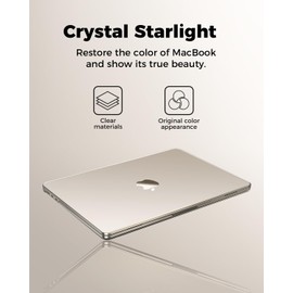 BlueSwan Case Compatible with MacBook Air M4 M3 M2 13 Inch 2025 2024 2022 A3240 A3113 A2681 Smooth Protective Hard Shell Snap Case Mac 13.6 Inch Cover Transparent Hard Case - Crystal Star Light