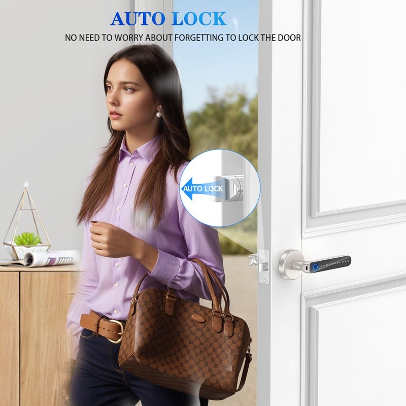 VBUFKRIT Fingerprint Door Lock- biometric Smart Door knob- passcode keypad