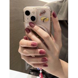 Purple Berry Handmade Nail Tips - Coffin Egg / 퍼플 베리 수제네일팁 - 코핀에그