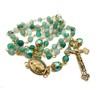 Nazareth Store Catholic Gold Rosary Necklace Matte Stone Beads Green