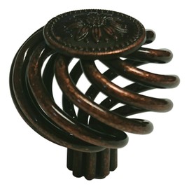 10 Pack Antique Copper Machined Sunflower Bird Cage Birdcage Birds Nest Twist 1-3/8" (35mm) Diameter Kitchen Cabinet Pull Knob 1341-35