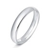KAZITSAN 4mm Stainless Steel Ring High Polished Dome Silver Wedding