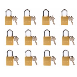 SEPOX® Ultra-Durable Outdoor Padlocks - Gold Aluminum, Keyed Alike, Long Shackle, Weather Proof, Heavy-Duty, Anti-Rust, for Marine, Gates, Sheds, Lockers, Pack of 12 Locks with Same Keys 36 Pcs