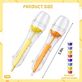 10PCS Perler Bead Pen Set, 2Pcs 2.6mm Fuse Bead Pen Craft Tool with 8 Storage Tubes, Ergonomic Design for Perler Beads and Pixie Beads Art Projects, Easy-Grip Handle for hobbyists