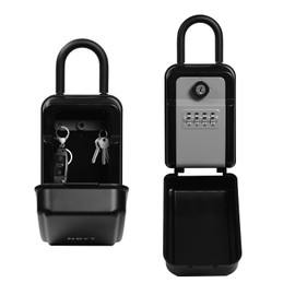 Key Lock Box for Outside, Keybox,Wall Mounted Key Safe Box, Weatherproof, 4 Digit Combination, Removable Shackle, Capacity Lockbox for Indoor Outdoor,key hiders outside,hide a key