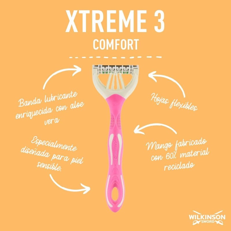 Wilkinson Sword Xtreme 3 Comfort Einweg-Haarschneider, 3 flexible Blätter, mit