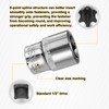 sourcing map 4pcs E-Torx Socket 1/2" Drive E18-E24 External Torx