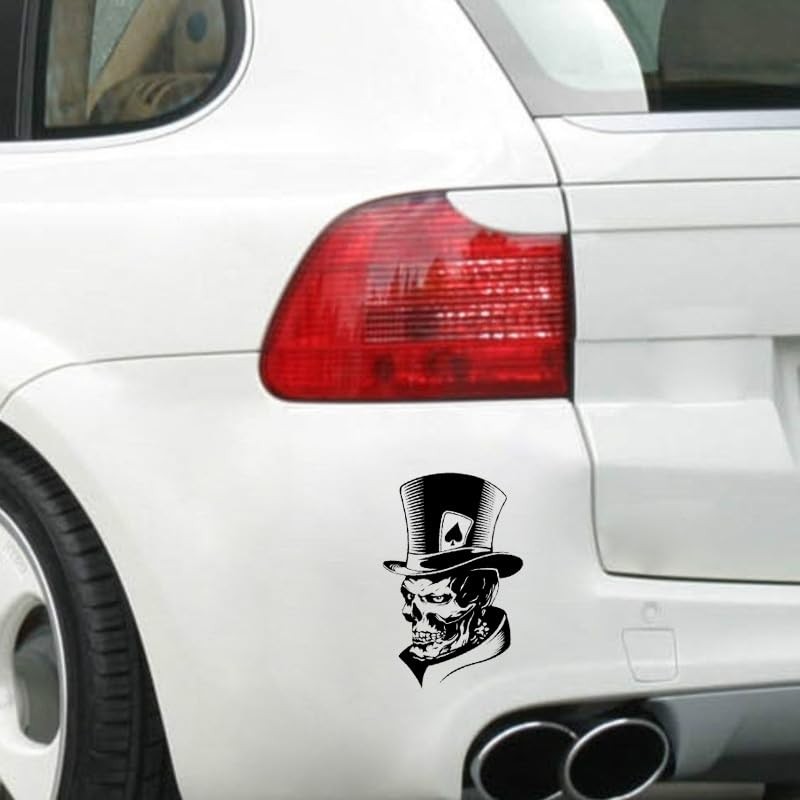 Skull Skeleton Sticker Poker Joker Ace Spade Skull Sticker Car