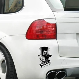 Skull Skeleton Sticker Poker Joker Ace Spade Skull Sticker Car Tuning (Black)
